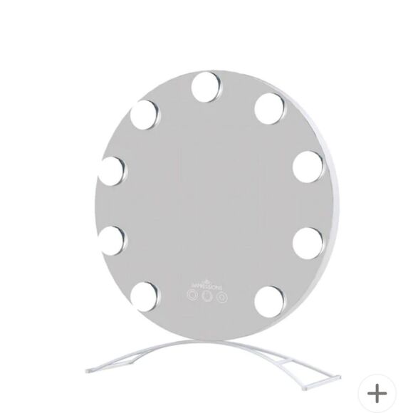 Impressions Hollywood Round XL Tri-Tone LED Makeup Mirror- White